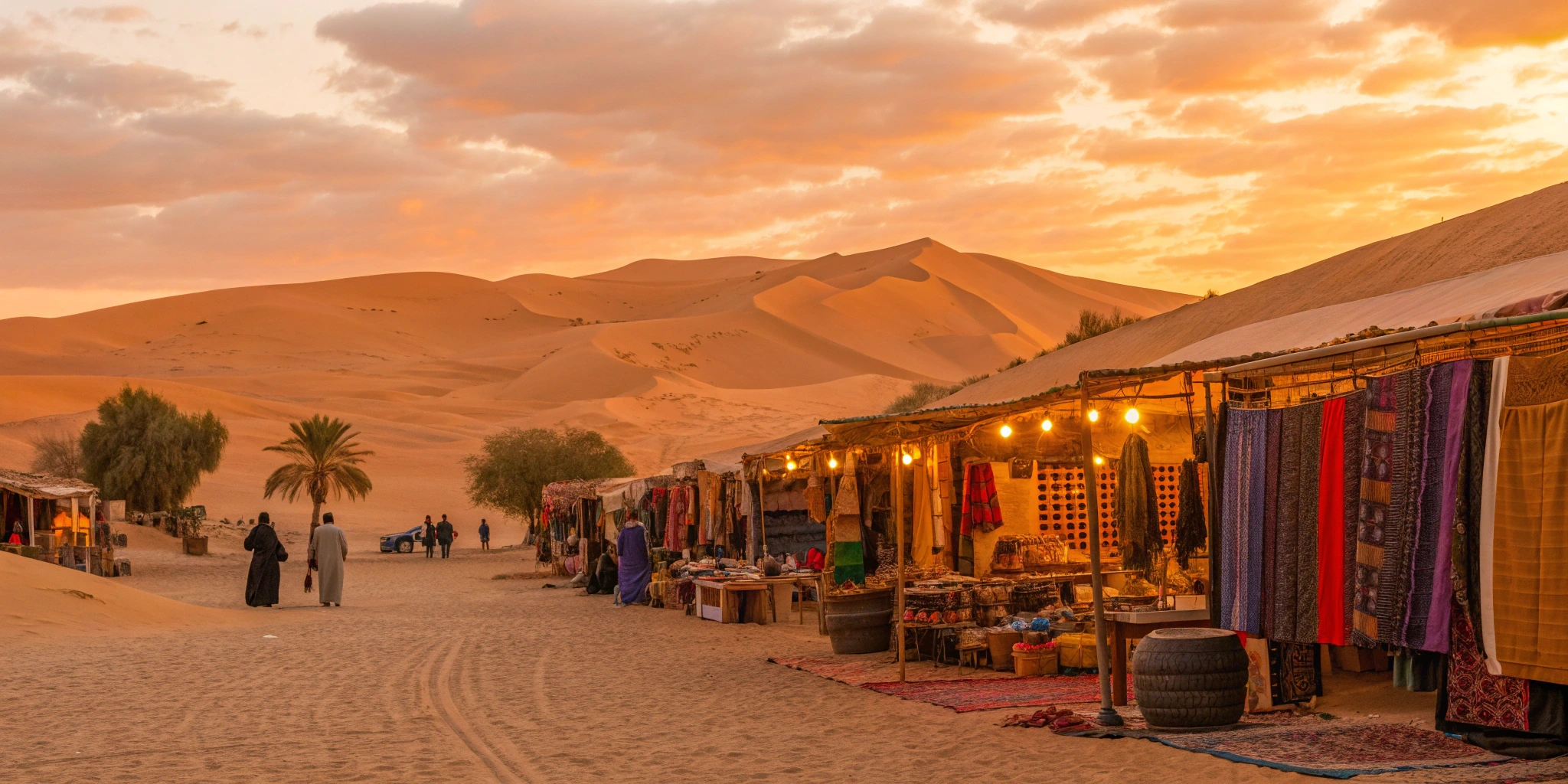 Moroccan Souk and Desert Landscape Art Collection