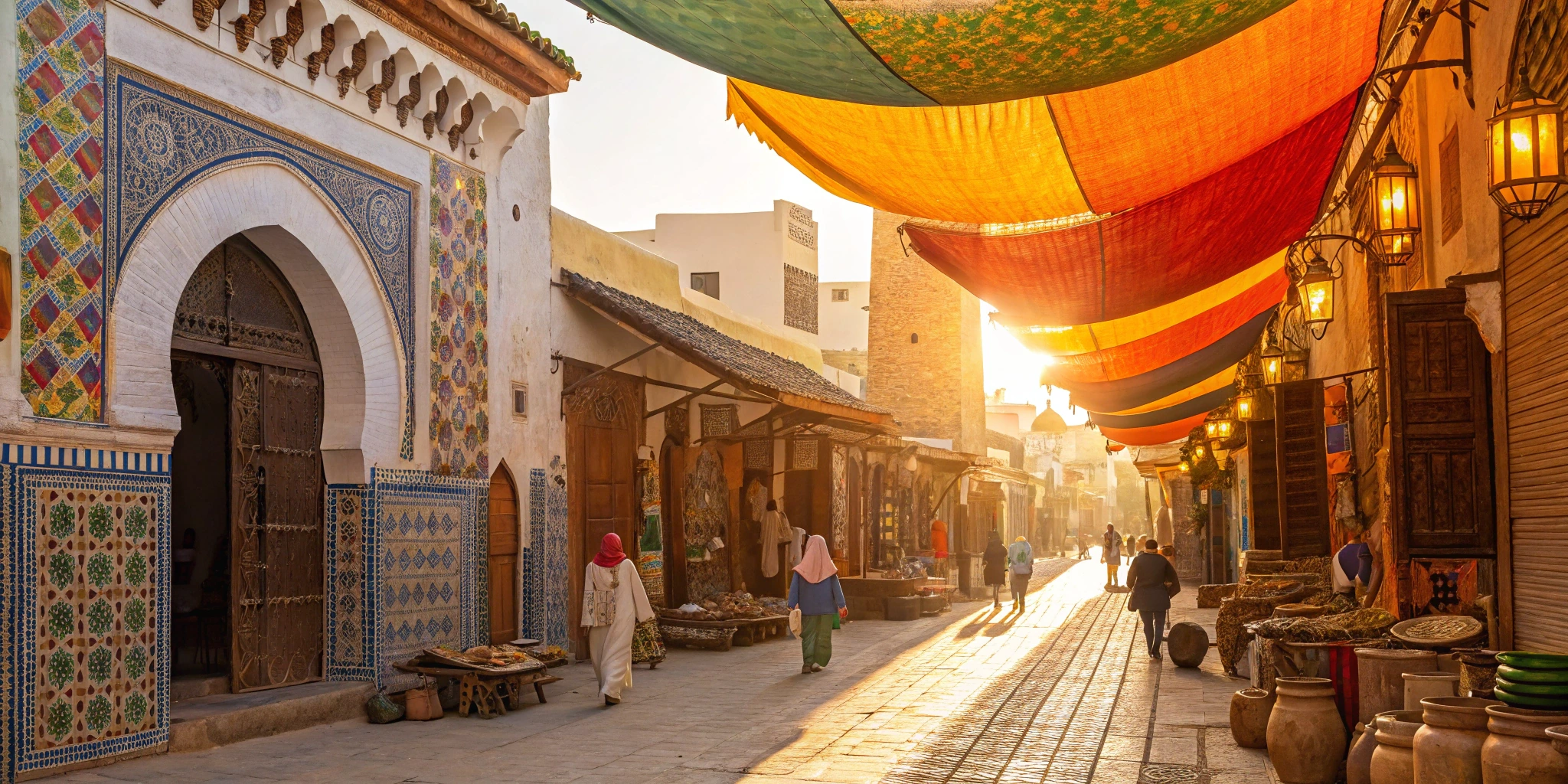 Moroccan Souk and Street Scene Coloring Pack