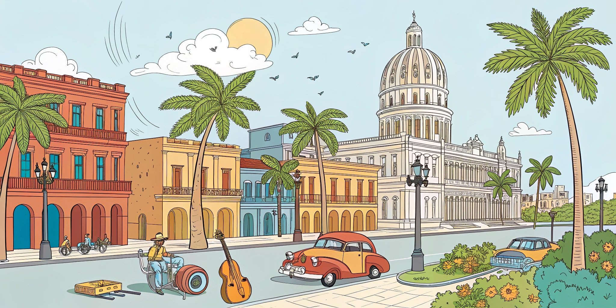 Cuban Landmark Coloring Page Collection for Solo Travelers
