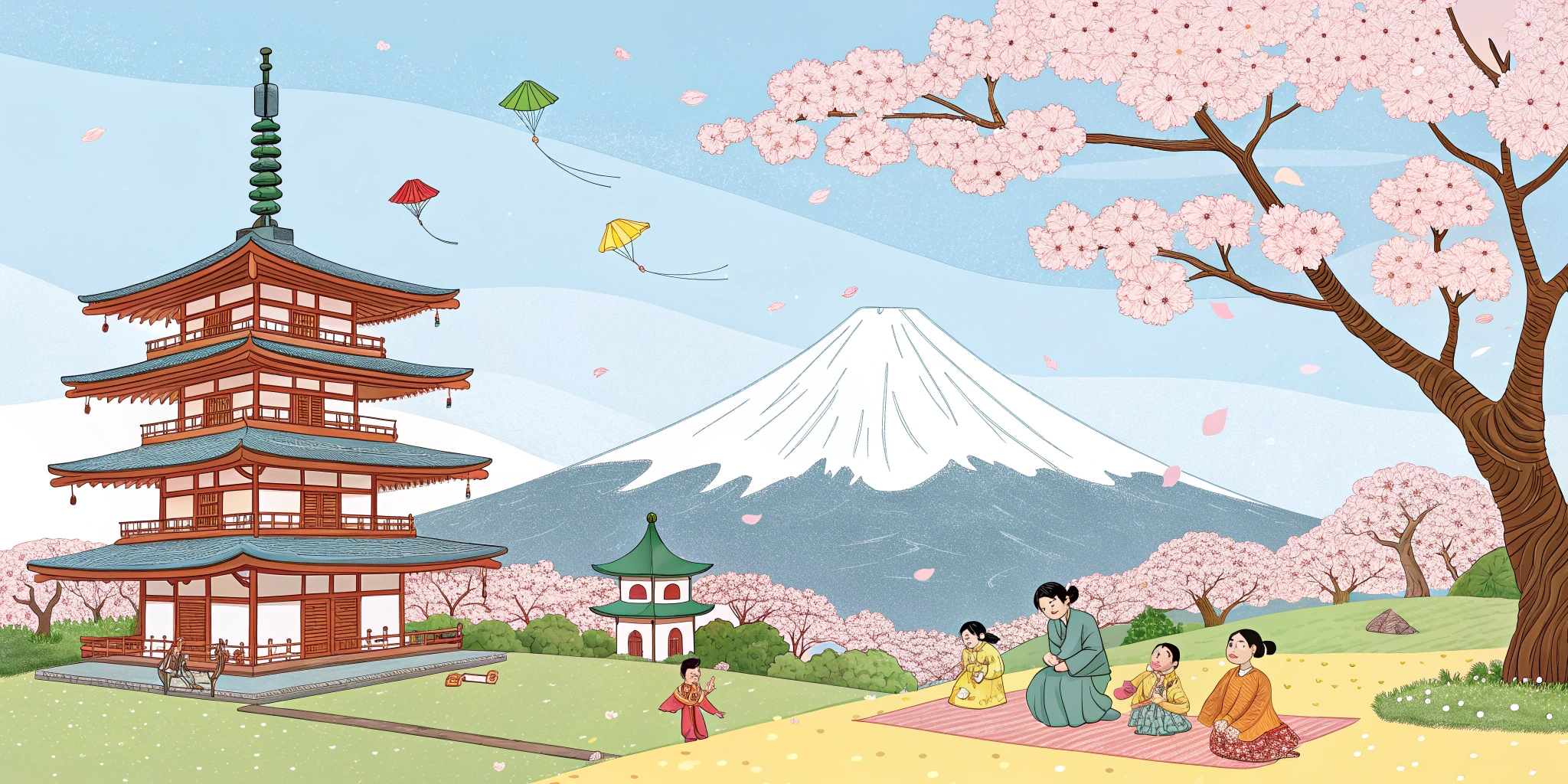 Japan Landmark and Culture Coloring Collection