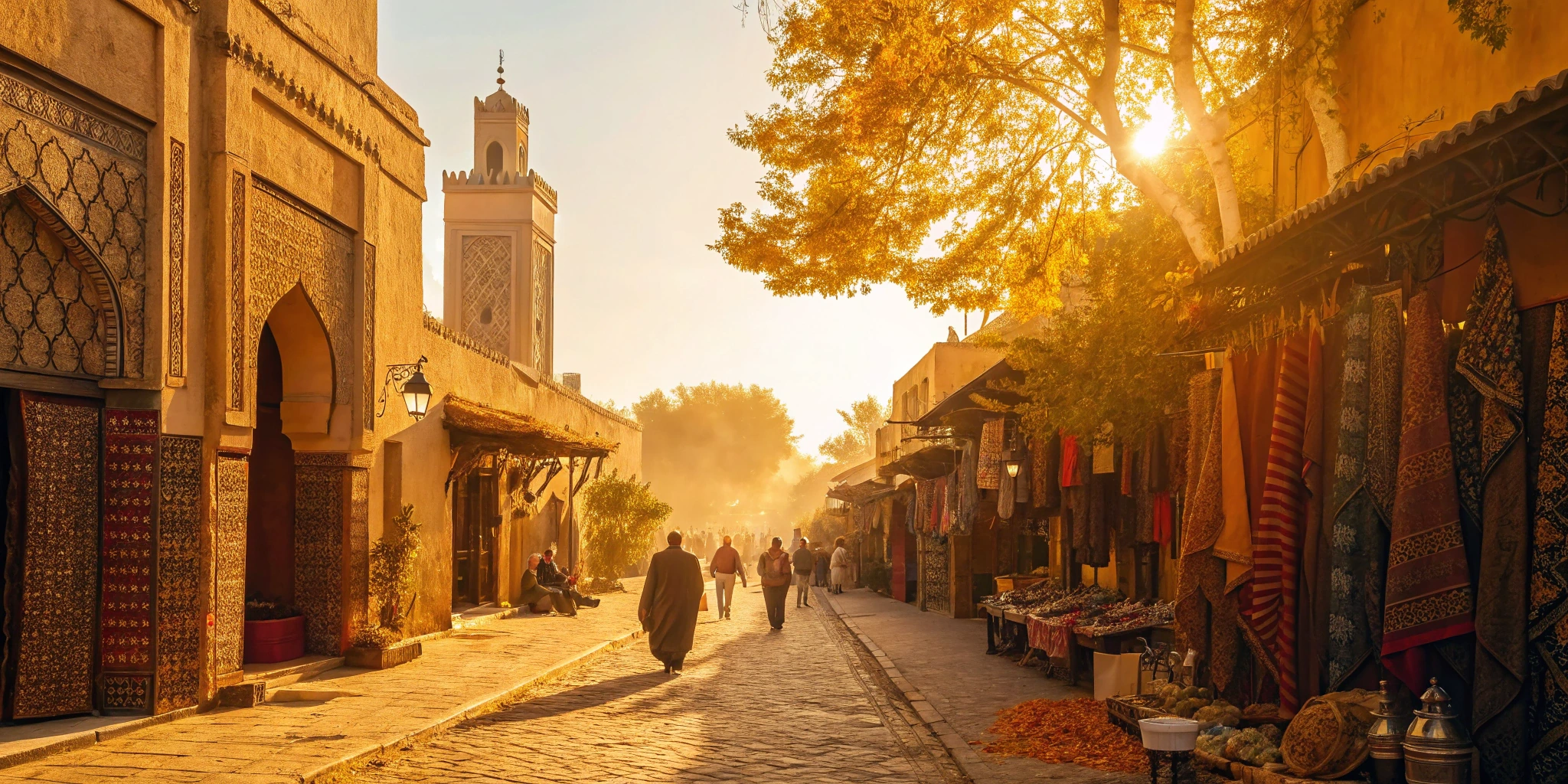 Vintage Moroccan Souk Market Street Scene Art Print