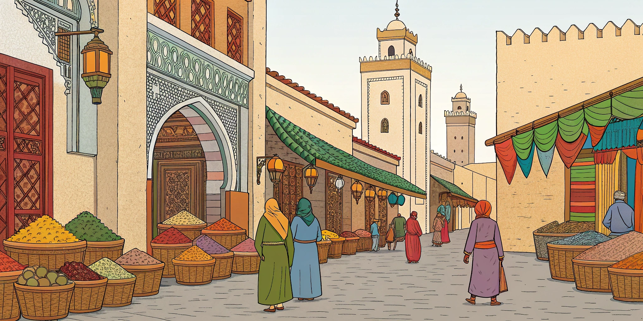 Moroccan Souk and Architecture Coloring Set